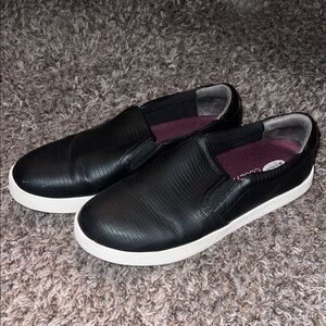 Dr. Scholl's Black Textured Slip-On Loafers